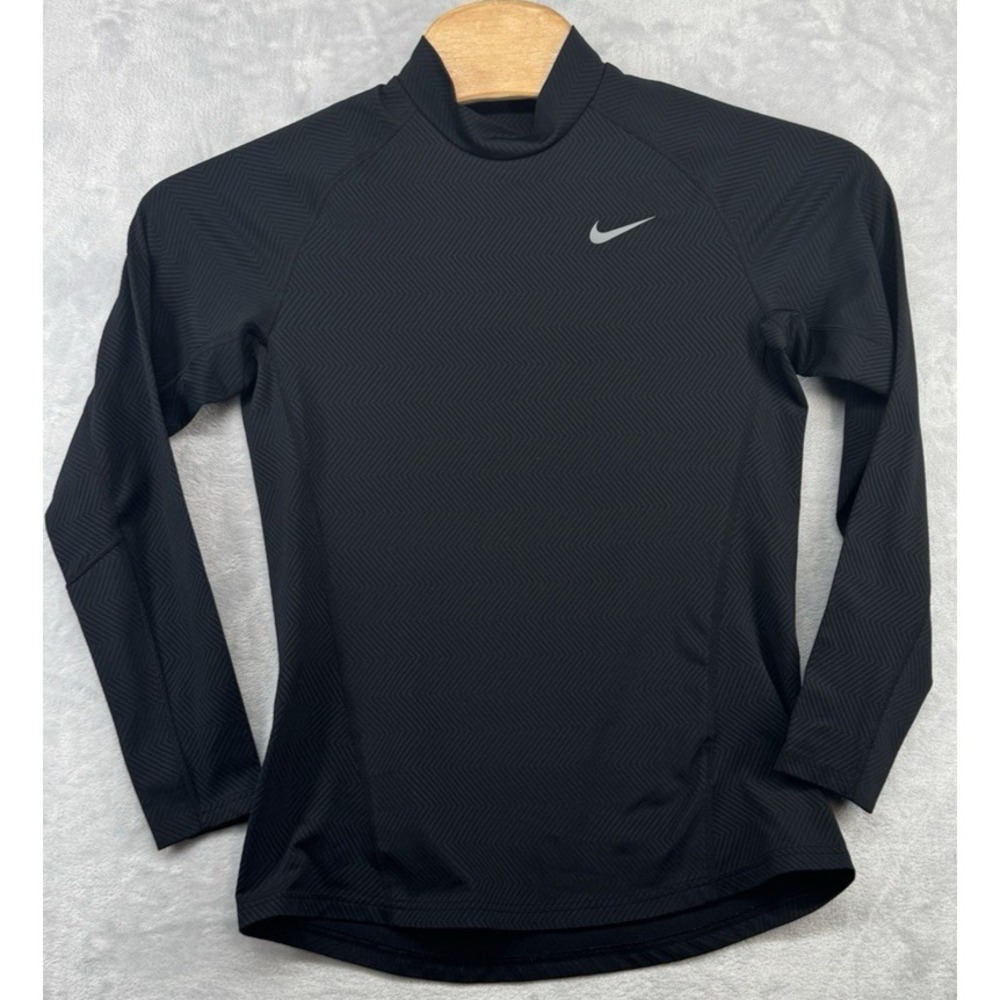 Nike Training Pro Therma Long Sleeve DrFit Shirt Black Men's M 19x26